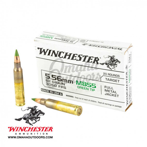 Winchester USA Green Tip 5.56 62 Grain FMJ Ammo